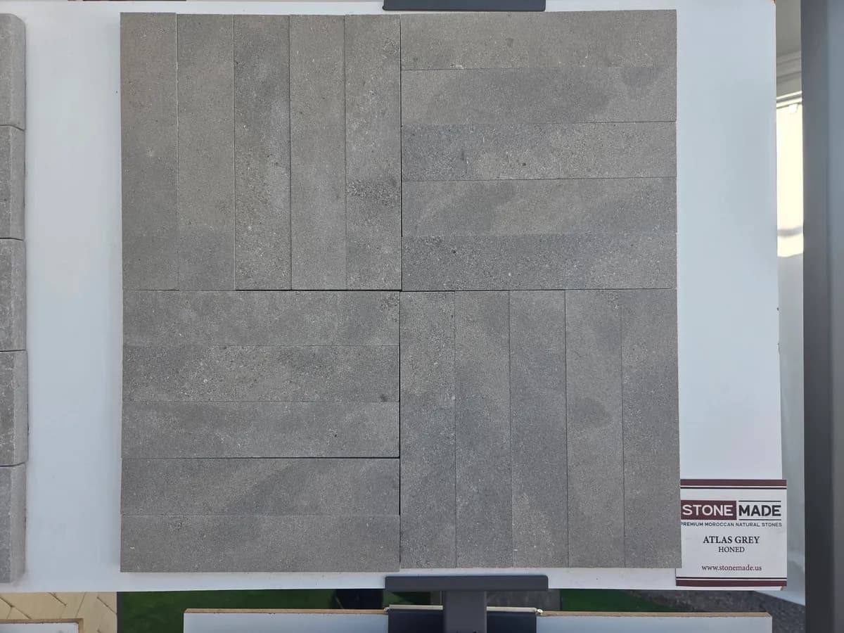 Atlas Grey Honed — Atlas Grey with Honed finish, Moroccan natural stone texture